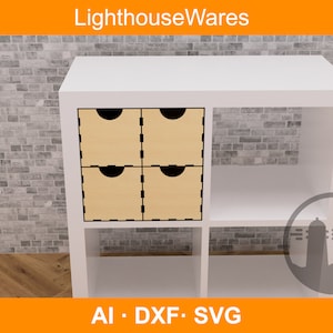 Kallax Insert Regal Organizer Laser Cut Datei, kallax ikea Regal Organizer, verschiedene Stärken, Vektor-Datei, svg, ai, dxf, cnc pattern