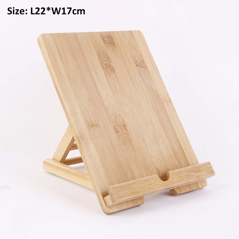 Bamboo Tablet Stand, Laptop Stand, iPad Holder, Recipe Holder, iPad