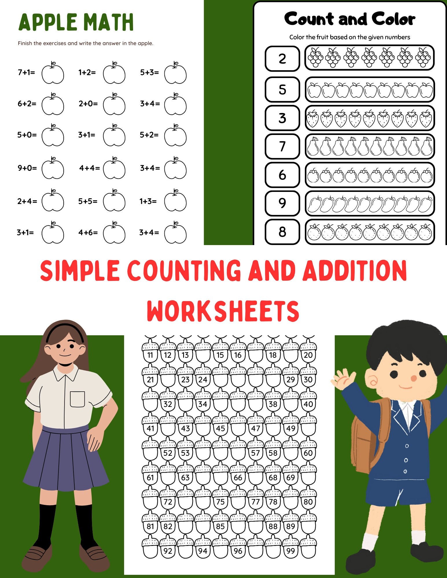 Printable Fun Math Worksheet for Kids Instant Download-printable - Etsy