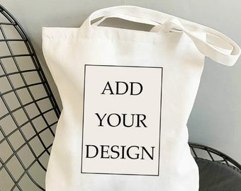 Custom Wholesale Tote Bag For Life | Personalised Logo Text Image Photo Brand | Printed Canvas Shoulder Shopping Carryall Shopper Bulk Buy