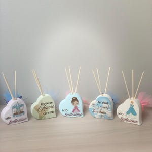 Diffusore profumato cuore in diplast – Bomboniera personalizzata per battesimo, nascita, baby shower con confetti inclusi