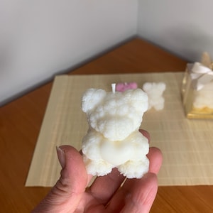 Candela a forma di orso, candela per baby shower, bomboniere per gli ospiti , candela a forma di orsetto, bomboniere per il battesimo
