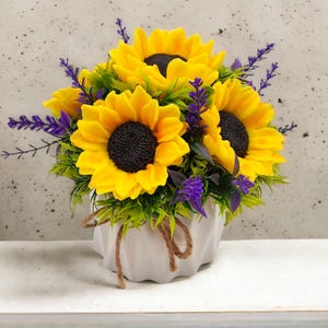 Sunflower Soap Bouquet in Vase - Artesian Handcrafted Decor Inspired by Summer Perfect Gift for Mother&#39;s Day or Birthday- One of a Kind