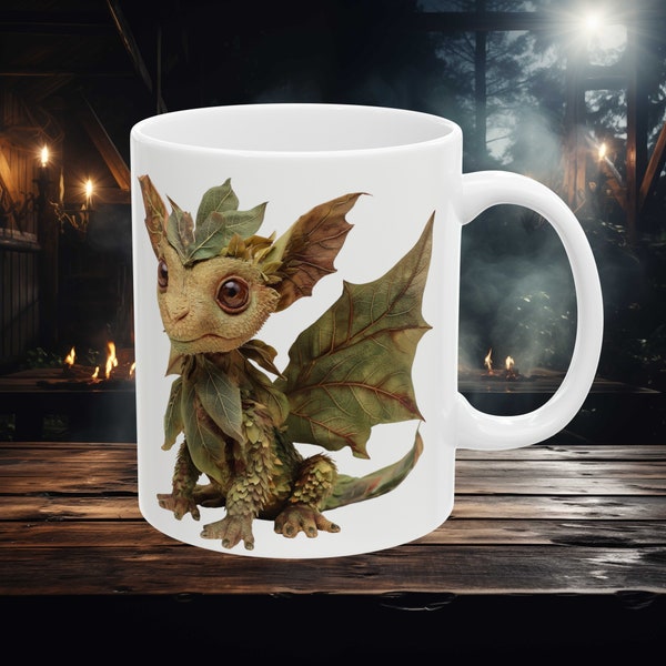 Coffee Lil Dragon 11oz Ceramic Mug Perfect Coffee Cup for Fantasy Lovers & RPG Gamers, Unique Gift Idea