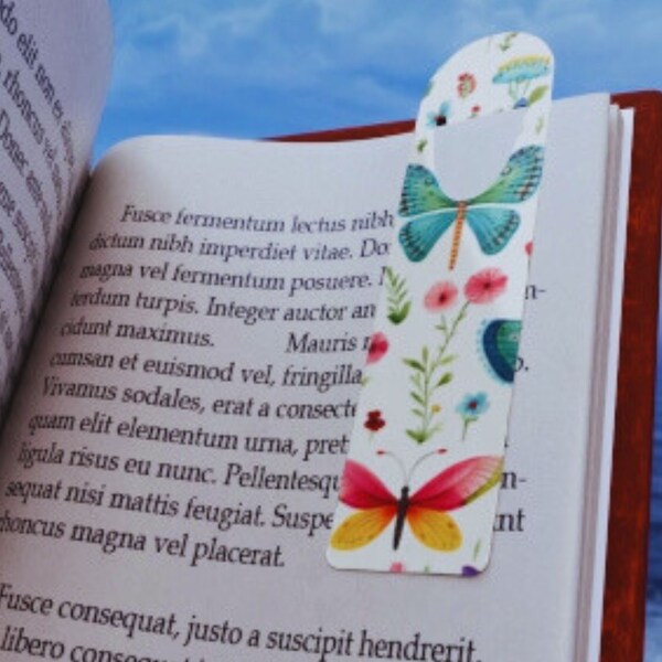 Butterfly Bookmark, Page Marker, Aluminum, Boho Gift for Mom, Teens, Grandma, Reading Lover, Teacher, Christmas Stocking Stuffer, Top Slot