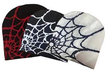 Gorros con tela de araña Y2K Emo