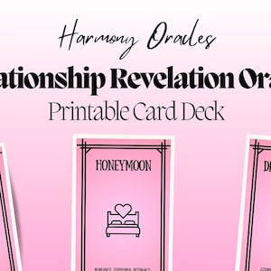 Cartes Oracle révélation relation - jeu de cartes imprimable pour lectures d'amour / jeu de cartes Oracle rose / fichier numérique à téléchargement immédiat PDF