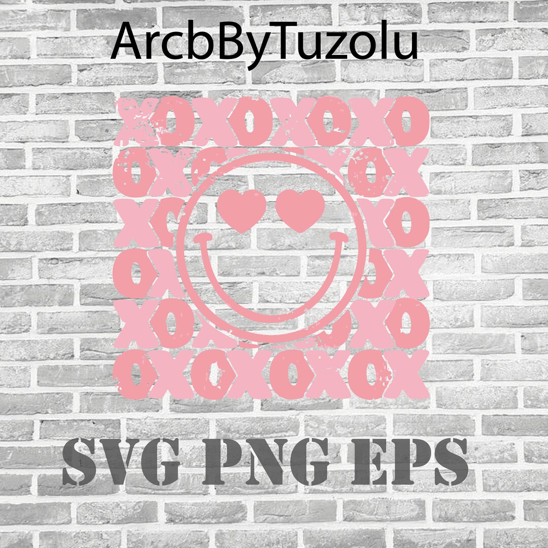 Xoxo Valentines Day Smiley Face Svg Files Silhouette Diy Craft - Etsy