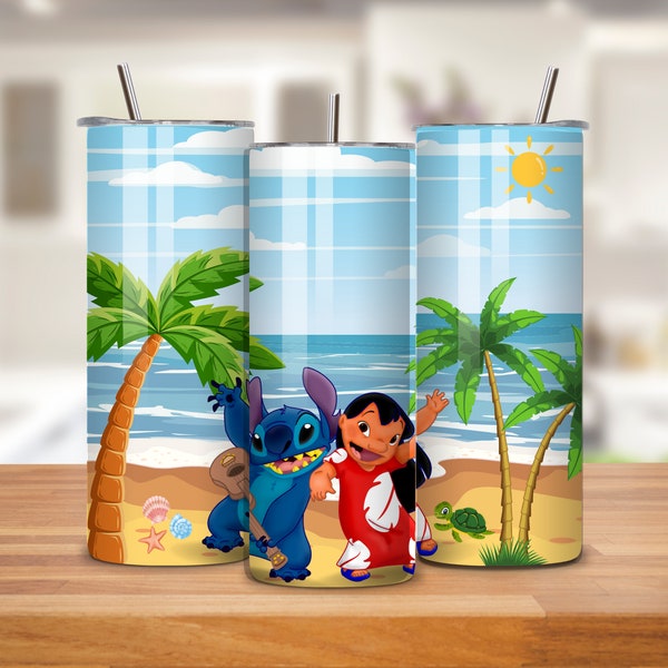 Adorable 20oz Lilo & Stitch Tumbler Wrap | Digital Download 300 DPI