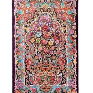 Personalized Prayer Mat, Luxury Islamic Rug, Soft Floral Design, Custom Name