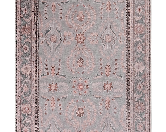 Area Rug – Turkish Gray  Floral Carpet Mat for Living Room, Bedroom & Entryway