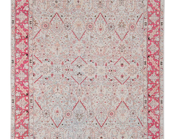 Red Blue Turkish Kilim Rug – Flatwoven Carpet for Living Room, Bedroom, Kitchen, Entryway – Multiple Sizes