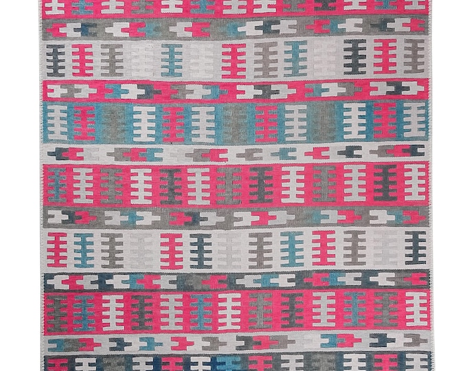 kilim Rugs 8x10  :Turkish  6x9 Geometric  Entryway, Living Room -Bedroom  Carpet