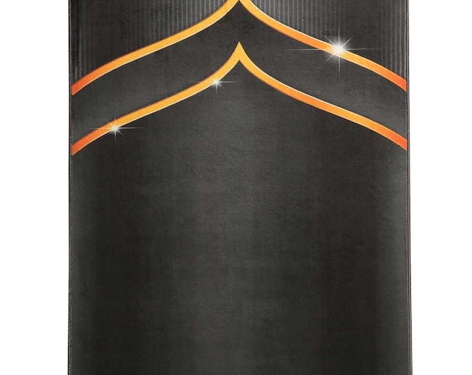 Prayer Rug – Black Mihrab Turkish Carpet – Soft Non Slip Islamic Mat – Muslim Gift for Women Men – Washable Floor or Wall Decor