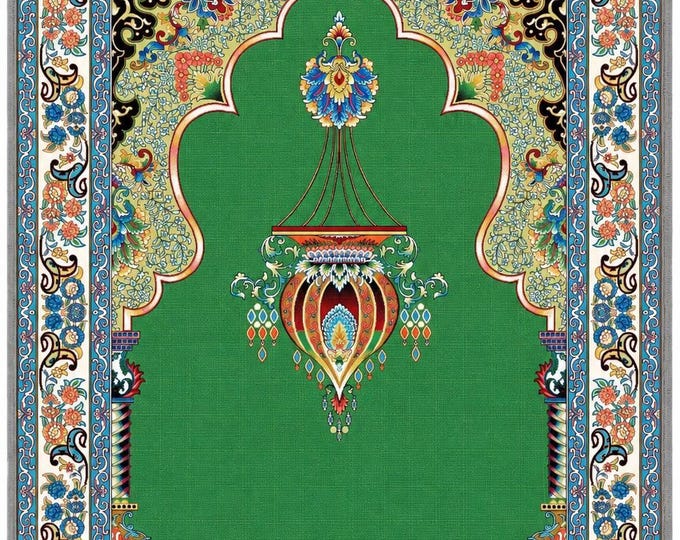 Custom Prayer Mat, Muslim Prayer Rug, Green İslamic Gift