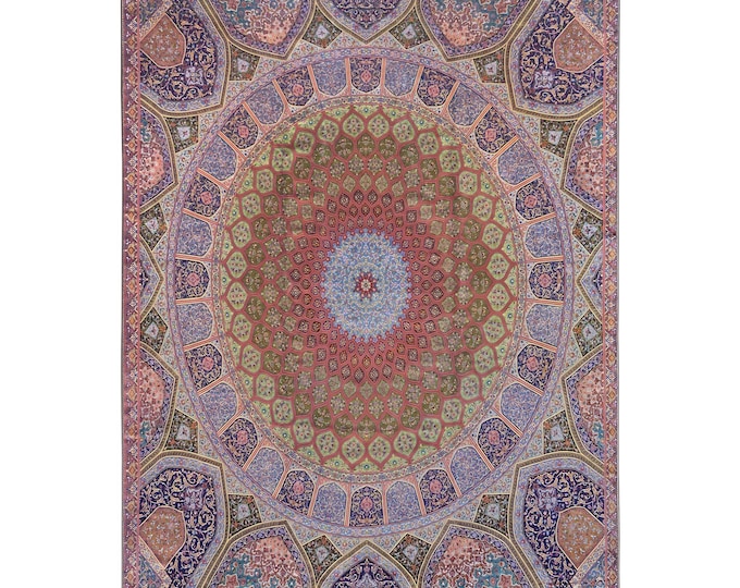 Prayer Rug – Mandala Design Islamic Mat – Turkish Soft Floor Carpet for Muslim Prayer Room – 3x5 4x6 5x7 Living Room & Home Decor