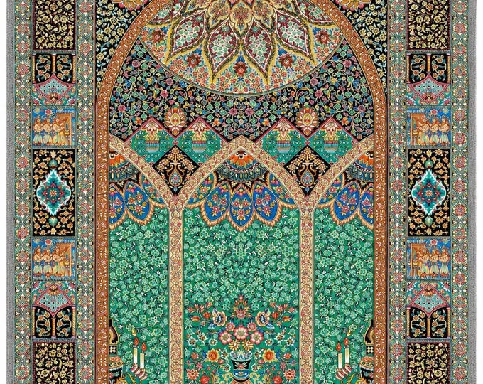 Prayer Rug, Green Turkish Prayer Mat, Muslim İslamic Gift