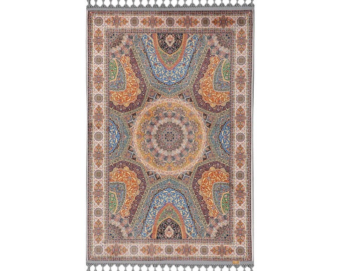 Prayer Rug, Carpet ,Rug , Large, Orthodox ,Christian ,Small ,room , decor, Traditional Medallion Rug ,Oriental Tabriz Rug, Traditional Rug ,