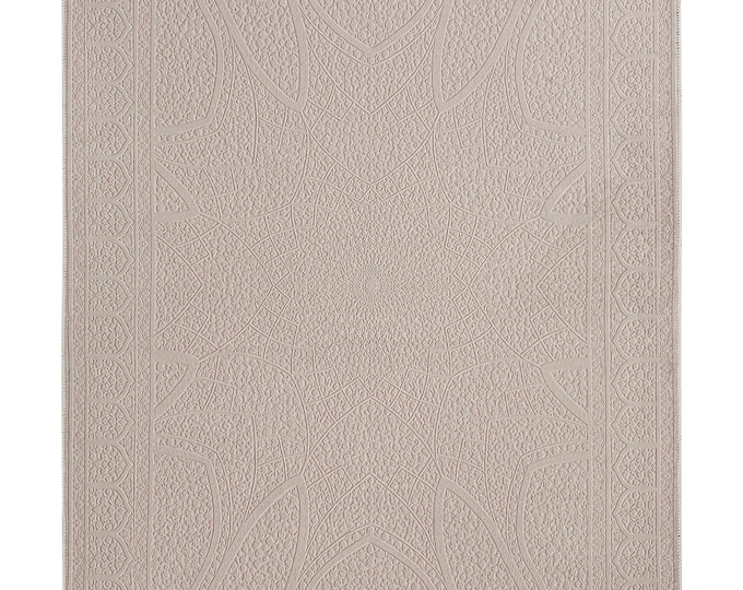 White Prayer Mat Soft Large Prayer Rug Comfortable Daily Use Non Slip Base