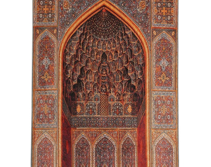 Prayer Mat | Orange Mihrab | Personalized Prayer Rug | Royal Sajadah | Islamic Gifts Gebetsmatte