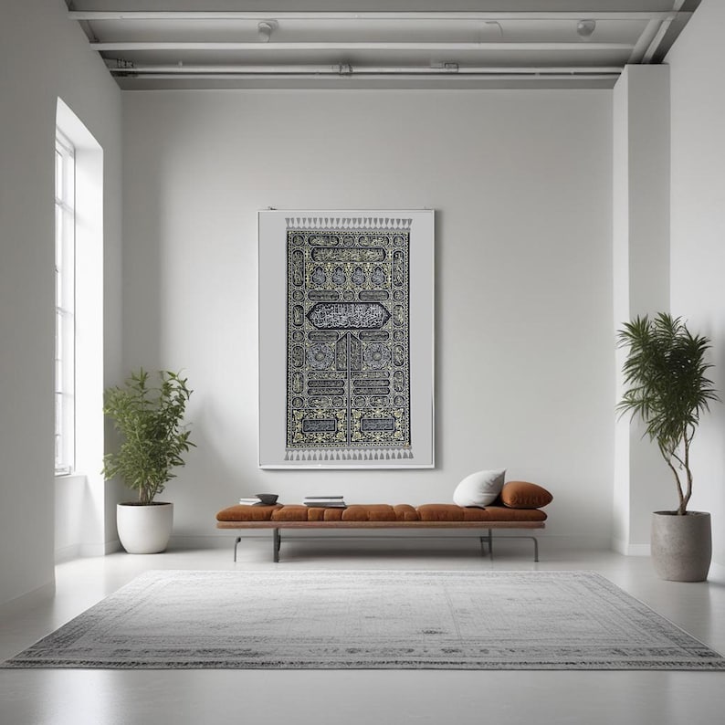 Arabic Calligraphy Rug Islamic Wall Art - Kaaba Door - Wall Hanging Rug - Arabic Calligraphy ...