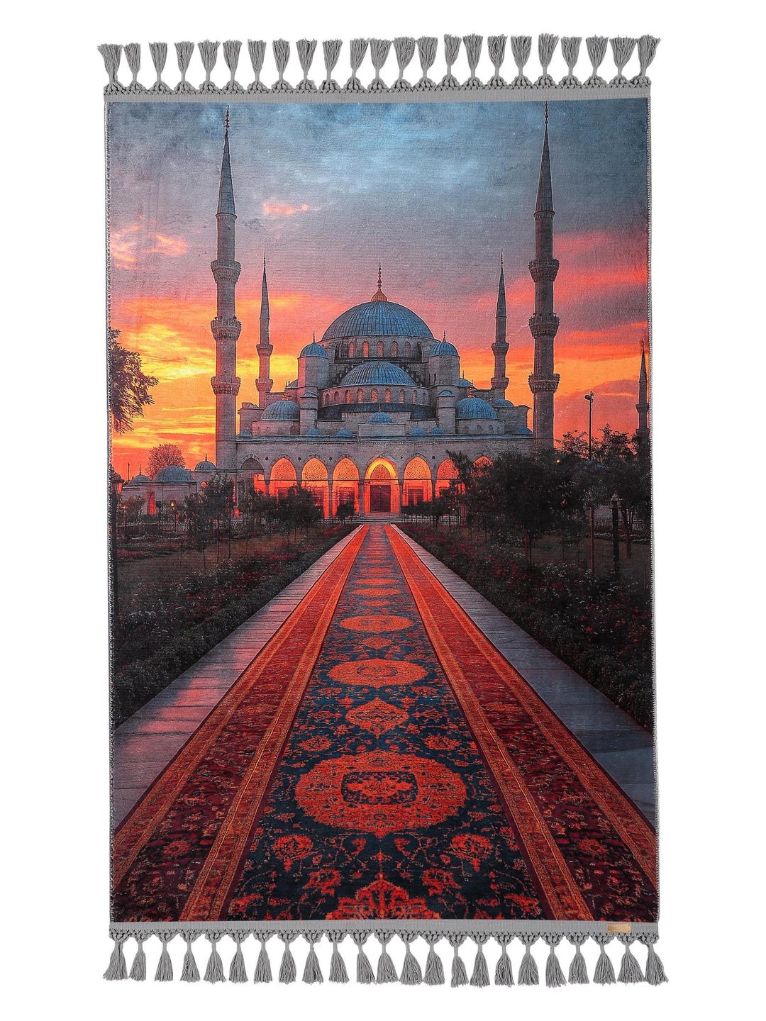 Prayer Rug – Blue Mosque Design Wall Tapestry for Living Room – Islamic ...