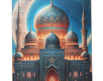 Prayer Mat - Muslim Mosque Dome Mihrab - Silky Soft - Gebetsteppich - Turkish Prayer Rug - Islamic Gift