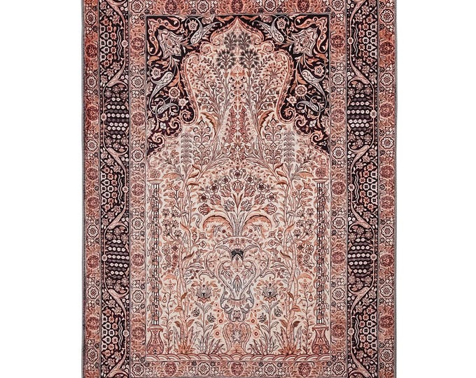 Prayer Rug | Elegant Islamic Mat | Turkish Design, Washable & Foldable | Custom Size Available | Ideal Muslim Gift for Travel Prayer Mat