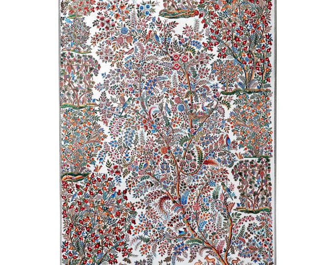 Prayer Rug – Tree of Life with Birds and Botanical Floral Pattern Carpet – Islamic Mat for Muslim Prayer – Gift for Her, Mom, Home Decor