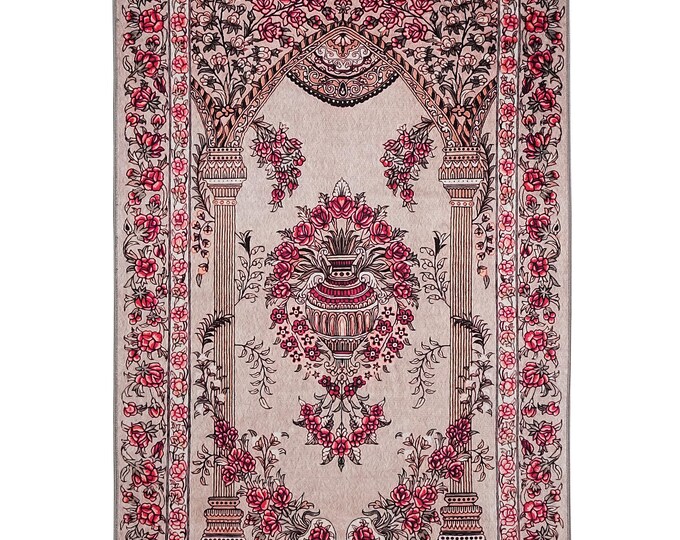 Personalized Islamic Prayer Rug – Luxury Turkish Soft Muslim Prayer Mat | Custom Seccade Gift for Him & Her | Elegant Islamic Home Decor