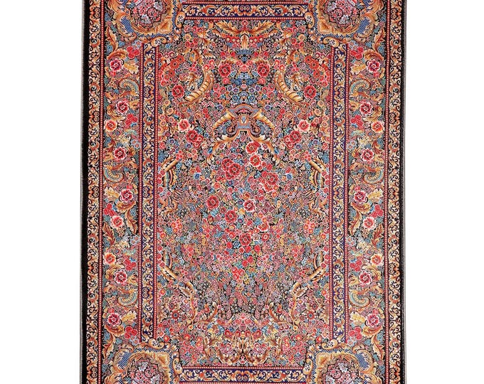 Prayer Rug Multicolor Turkish Carpet – Luxury Islamic Floor Mat for Living Room, Bedroom, Kitchen, Office, Entryway – Muslim Gift 5x7  5x8