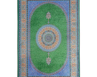 Turkish Prayer Rug, Green  Prayer Mat Religious  Faith Gift