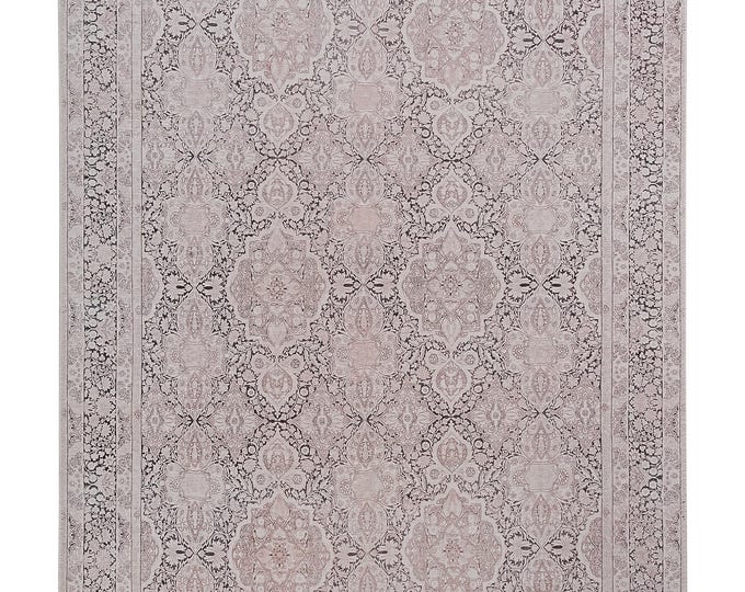 Beige Kilim Rug – Turkish Flatwoven Carpet – Non-Slip, Machine Washable – Entryway, Living Room
