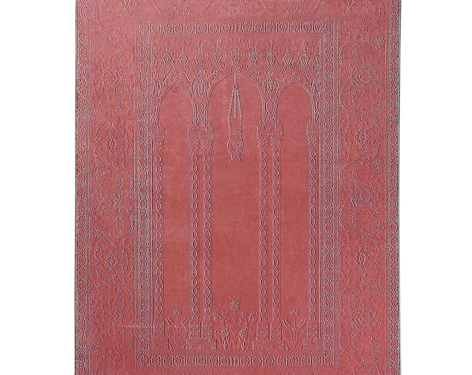 Prayer Rug Soft Red Solid Color – Minimal Turkish Muslim Mat for Men Women – Washable Islamic Carpet – Non Slip Modern Gift Idea