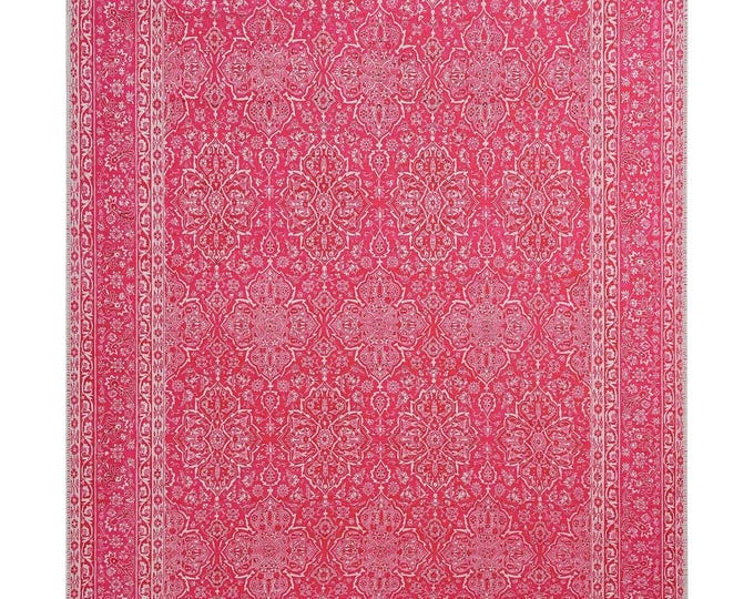 Turkish Kilim Rug: Red Flatweave Area Rug, Custom Size-Washable