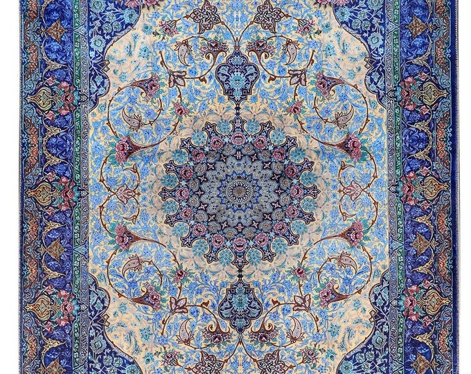 Prayer Mat,  Blue Turkish Prayer Rug, İslamic Muslim Gift