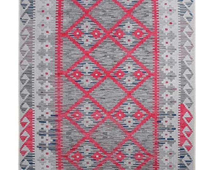 Rug 8X10 Geometric Anatolian Design Kilim - Turkish Entryway, Living Room Carpet
