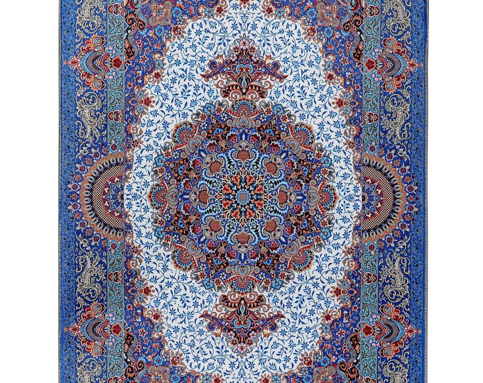 Prayer Rug | Muslim Prayer Mat | Luxury Ottoman Seccade | Turkish Blue Prayer Rug | Ramadan Gift | Persian Style Area Rug