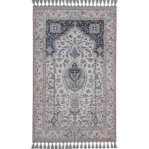 Prayer Mat | Mihrab Floral | Soft Silky Surface | Personalized Prayer Rug | Royal Custom Sejadah