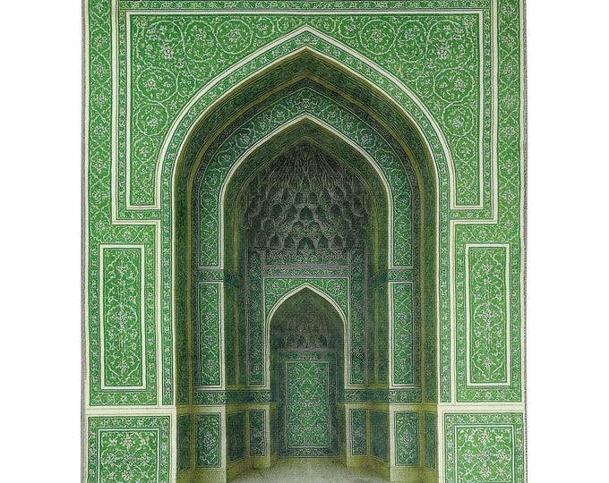 Prayer Rug Turkish Green Mihrab Islamic Carpet – Soft Muslim Gift for Mom Dad Women Men – 3x5 ft 4x6 ft Custom Size Elegant Home Decor Mat