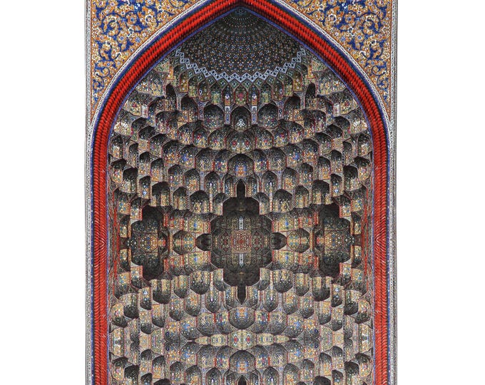 Prayer Rug Red and Green Mihrab Turkish Carpet 4x6 ft – Soft Non Slip Islamic Mat Muslim Gift for Men Women Wall Decor Home Prayer Room
