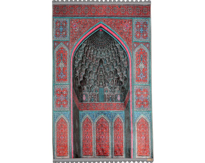 Prayer Rug  green  Mihrab Design –Turkish Islamic Soft Mat for Muslim Home Decor – luxury Prayer Room Carpet 3x5 4x6 5x7 Custom Size