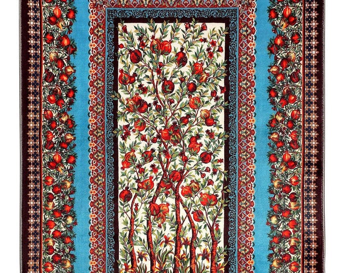 Islamic Prayer Mat, Pomegranate Tree of Life Motif, Muslim Prayer Rug