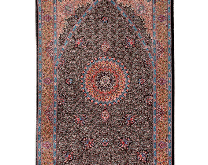 Prayer Rug - Turkish Soft Islamic Prayer Mat - Floral Design