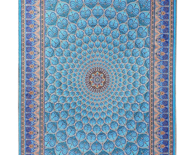 Prayer Rug Multicolor with Mihrab, Vibrant Ottoman Patterns, Soft Silk-Touch, Non-Slip Cotton Base, Custom Size, Perfect Islamic Gift