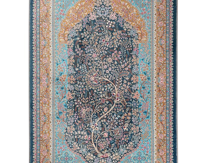 Prayer Rug – Tree of Life Design Green Floral Islamic  Muslim Prayer Mat