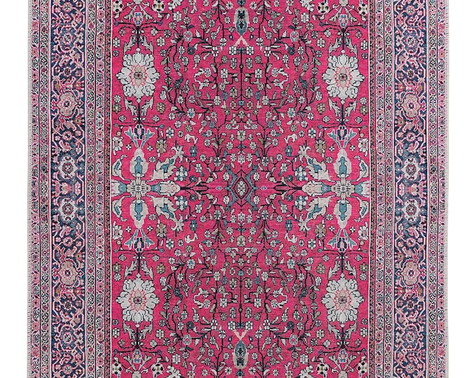 Turkish Red Rug : Floral Carpet   Area Mat , Kilim For Bedroom ,Living Room
