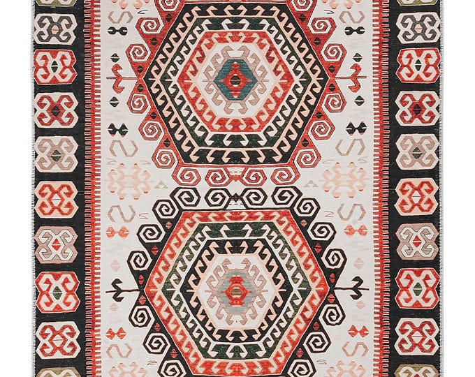 5x8 Rug :Turkish Kilim-Geometric  Entryway, Living Room -Bedroom  Carpet