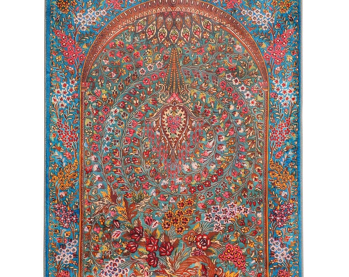Prayer Rug Prayer Mat   Muslim Prayer Rug  Floral Multicolor  Turkish Motif  Beautiful Large Size Prayer room decor Islamic Gift Idea Carpet
