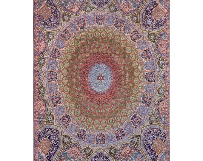 Ottoman Inspired Prayer Rug | Exquisite Turkish Rug with Traditional Mosque Mihrab Design | Extra Soft  Durable | Perfect for Home & Gift